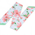 Women's Floral Skinny Wild Rag Scarf In Pink And Green