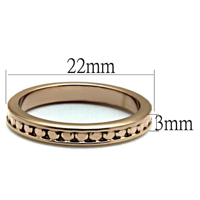 IP Rose Gold(Ion Plating) Brass Ring with AAA Grade CZ in Metallic Light Gold
