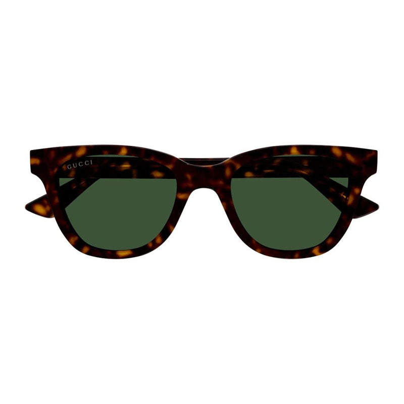 Gucci Sunglasses Oval Full Rim, Havana Frame And Green Lens Gg1116S002