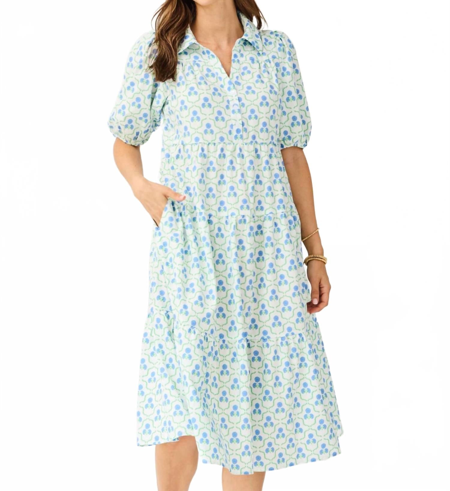 Eloise Floral Midi Dress In Sweetbriar Lattice