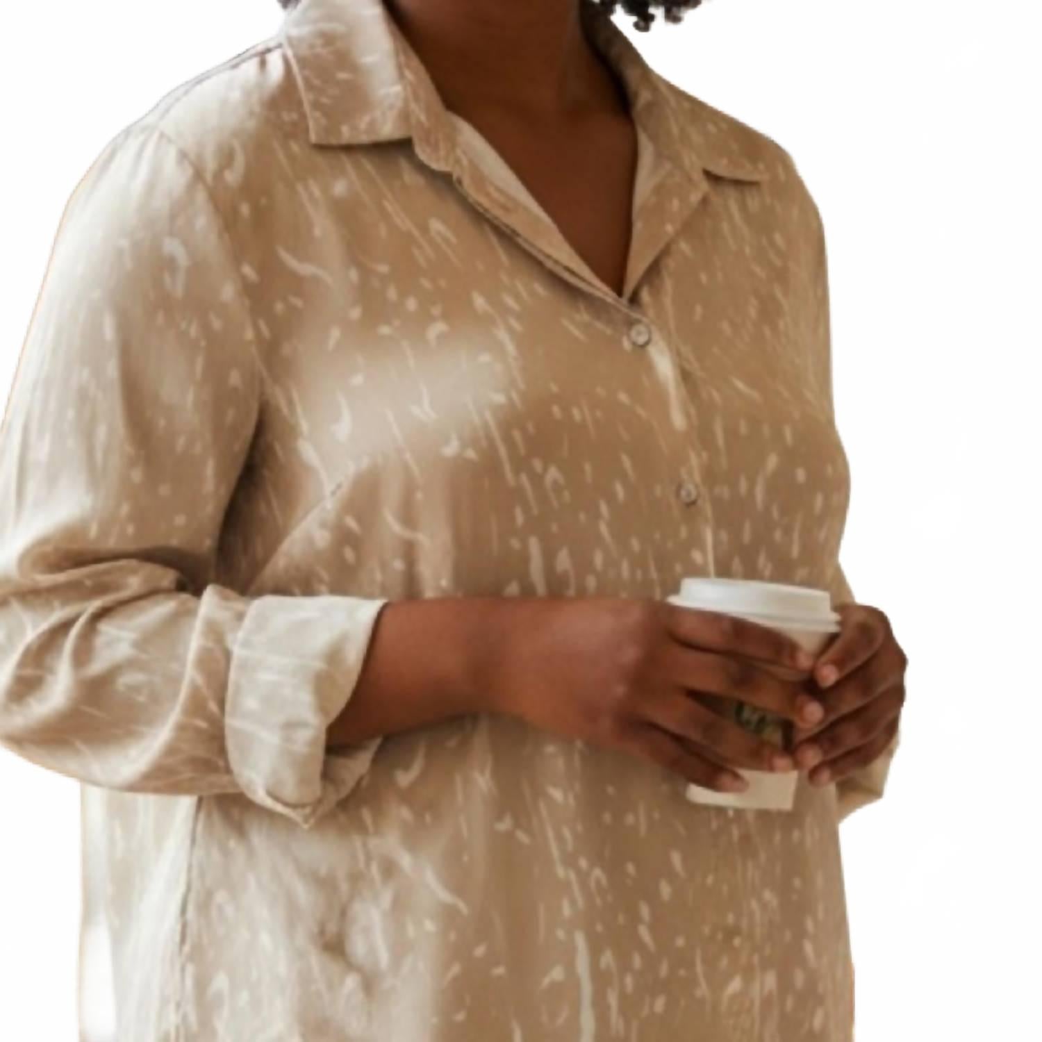 Patterned Top In Beige
