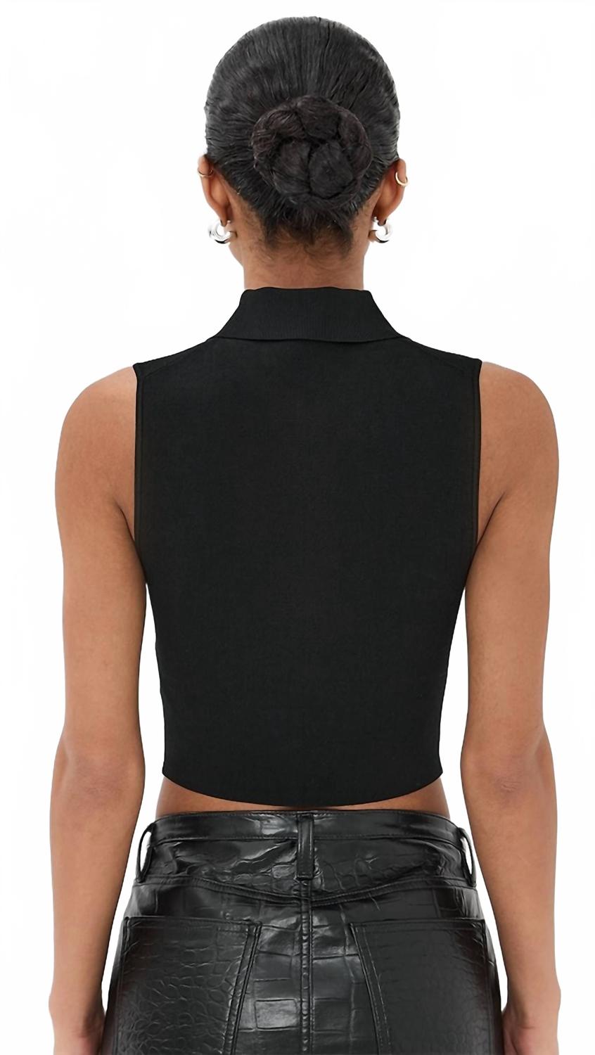 Tatum Sleeveless Top In Black