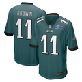 Men's Philadelphia Eagles A.J. Brown #11 Midnight Green Super Bowl LVII Patch Game Jersey1