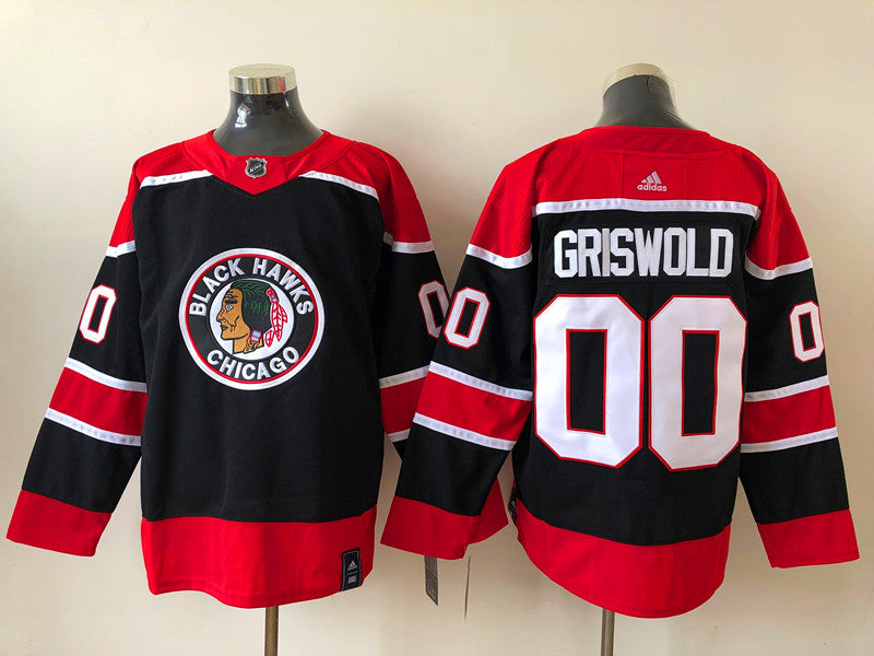 Men's Chicago Blackhawks Clark Griswold #00 Christmas Vacation Black Breakaway Player jersey