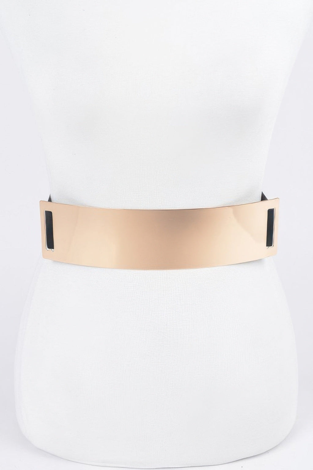 Wide Metal Plate Plus Size Stretch Waist Belt