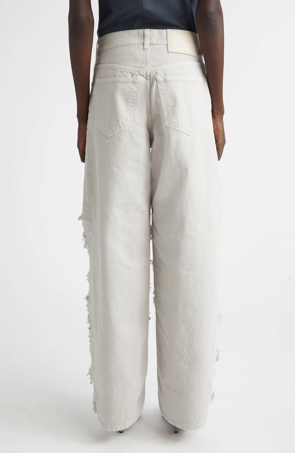 Bonnie Satin Bull Jean In Ice Grey