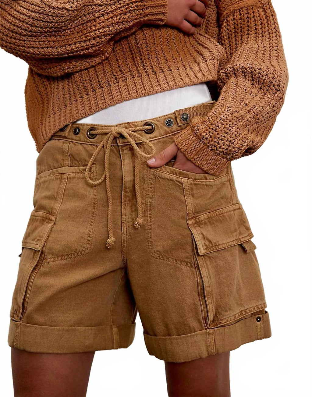 Frankie Washed Shorts In Beige