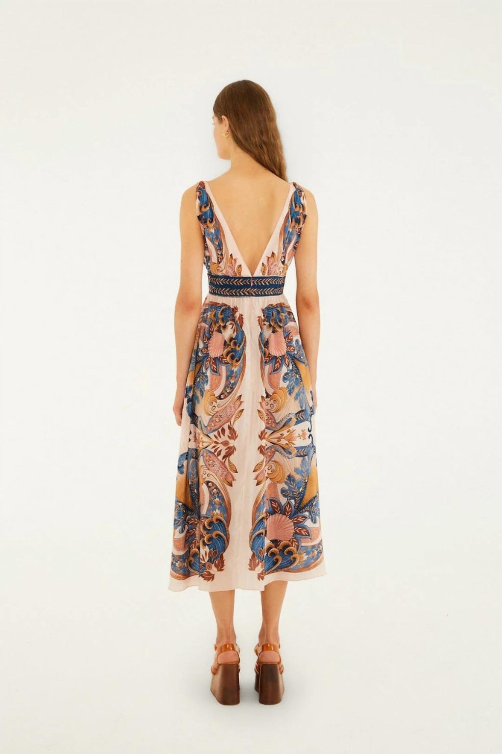 Garden Scarf Midi Dress In Soft Pink