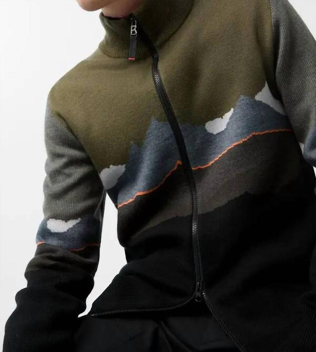 Helmut Knit Layer Jacket In Grape Leaf