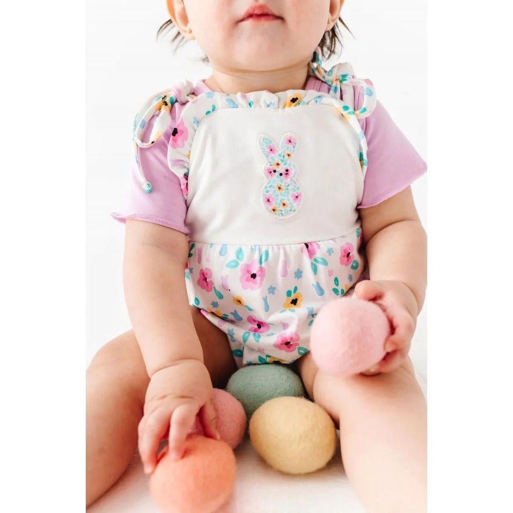 Peeps And Petals Bubble Romper In Pink