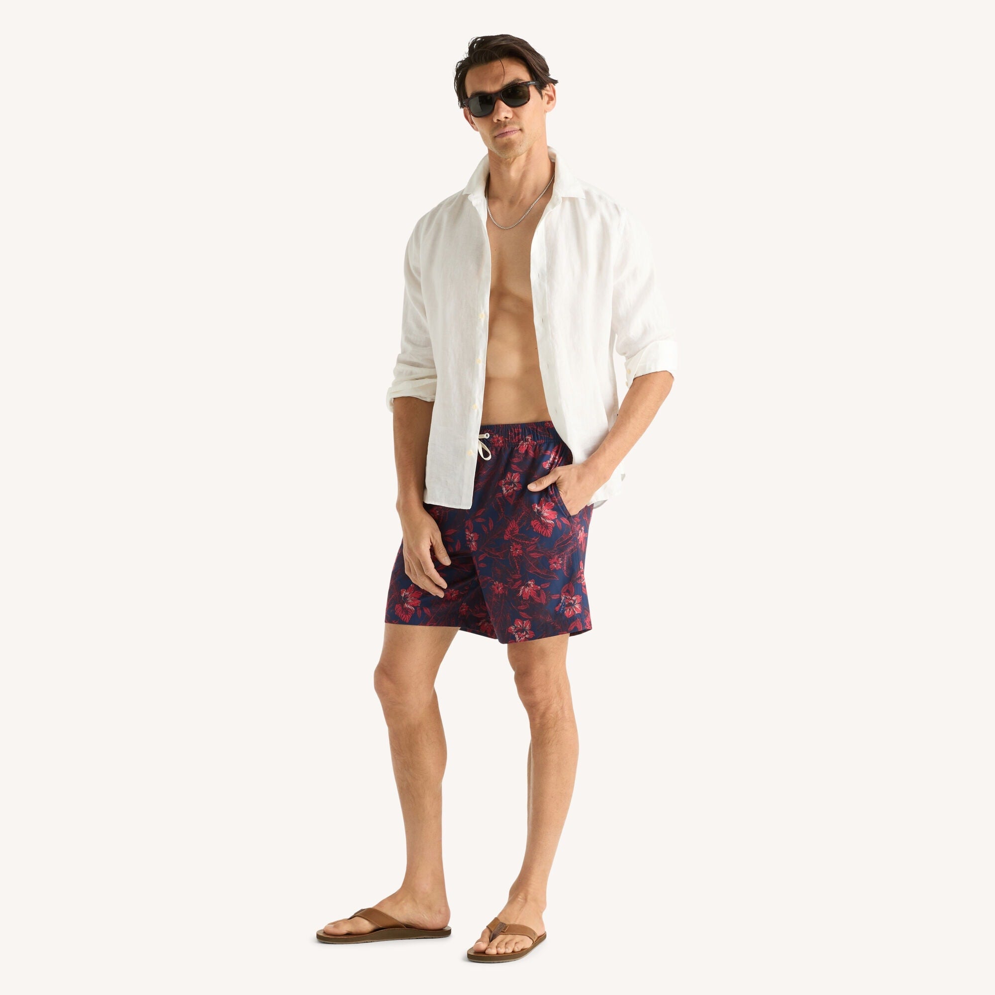 Nautica Mens 7" Printed Quick-Dry Swim