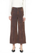 Audrey Wide Leg Ankle Pant In Bison