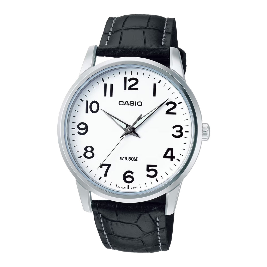 Casio Women’s Leather Band Analog Watch White Dial - LTP-1303L-7BV
