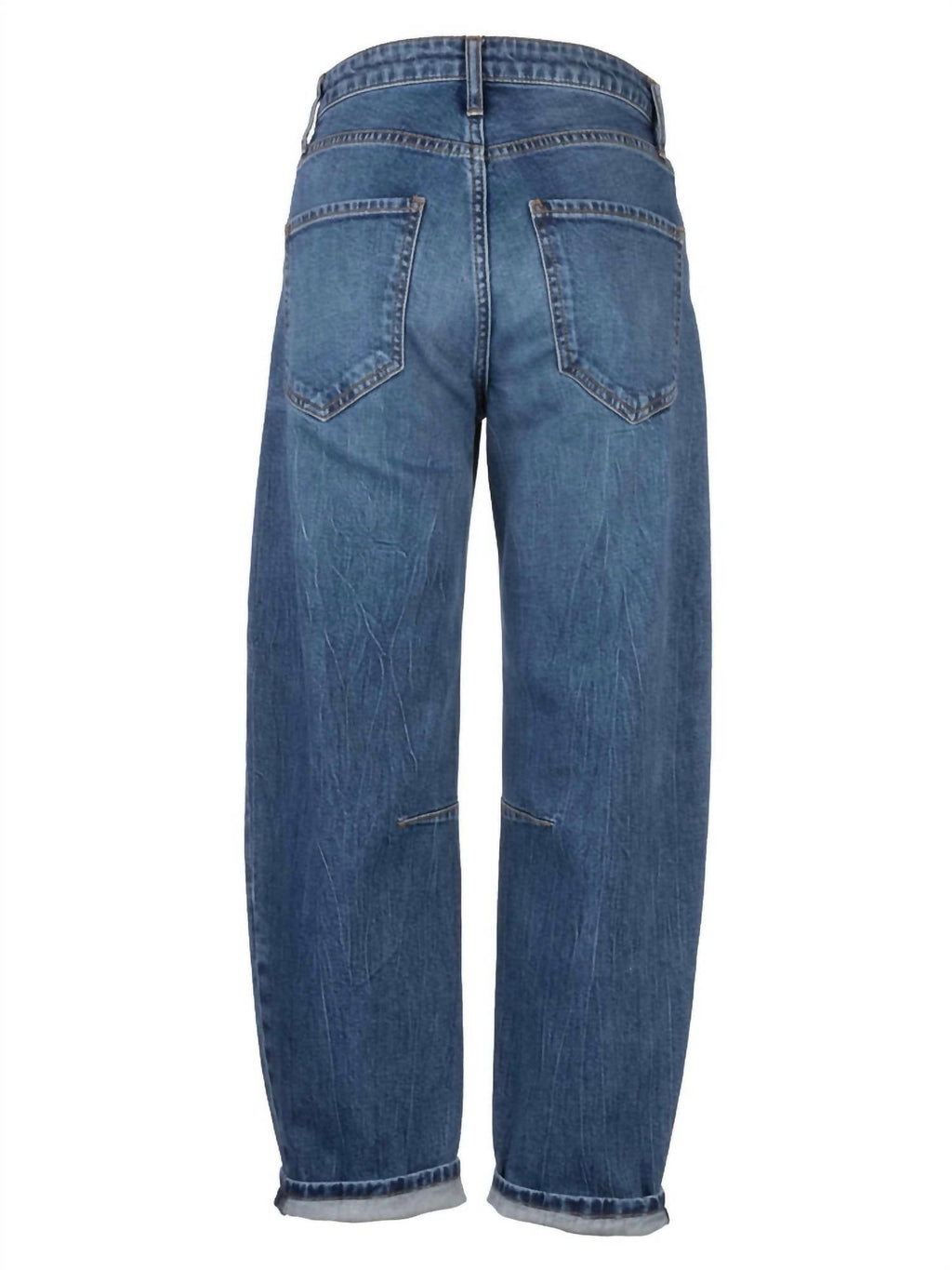 Ashley High Rise Barrel Slouchy Jeans In Blue