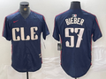 Men's Cleveland Guardians Shane Bieber #57 Navy 2024 City Connect Limited Jersey1