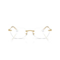 0Sk1031 Rimless Gold Metal Eyeglasses with Textured Temples