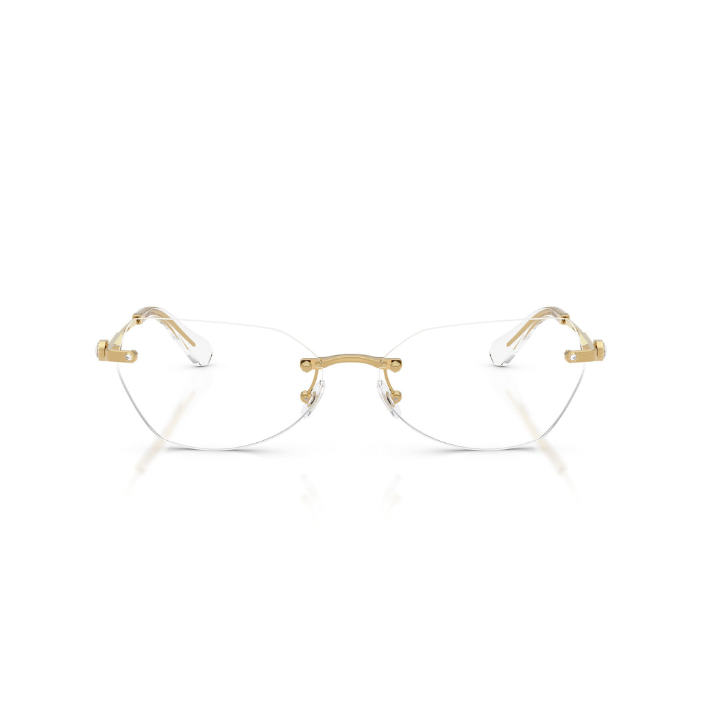 0Sk1031 Gold Rimless Eyeglasses with Crystal Accents