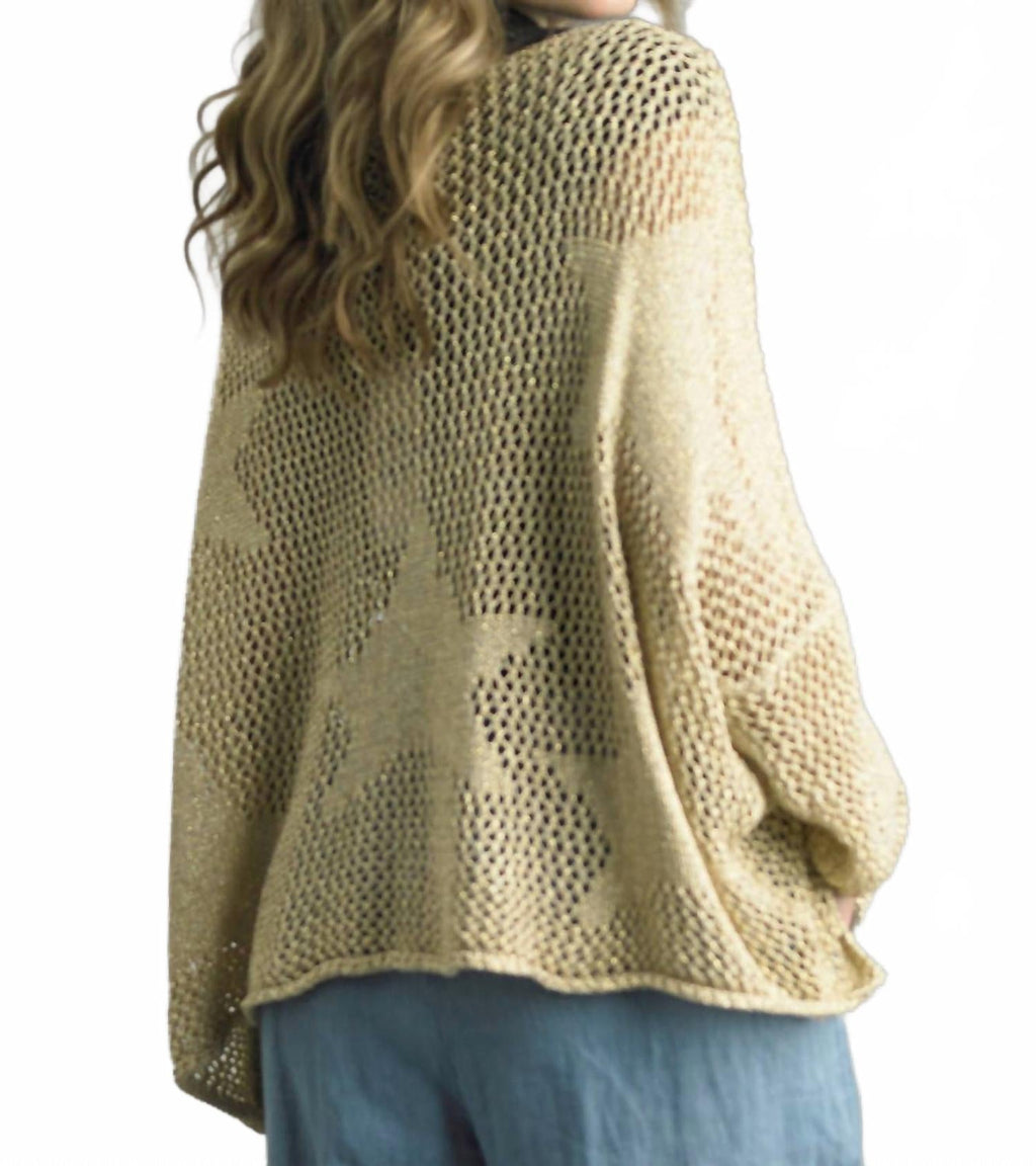 Everyone Can See Long Sleeve Sweater In Gold