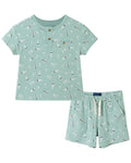 Andy & Evan Washed Surfboard Henley & Matching Short Set
