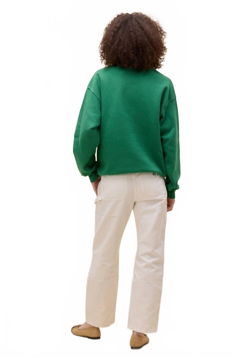 Fleetwood Mac Jones Beach Bf Crew Sweatshirt In Amazon Green