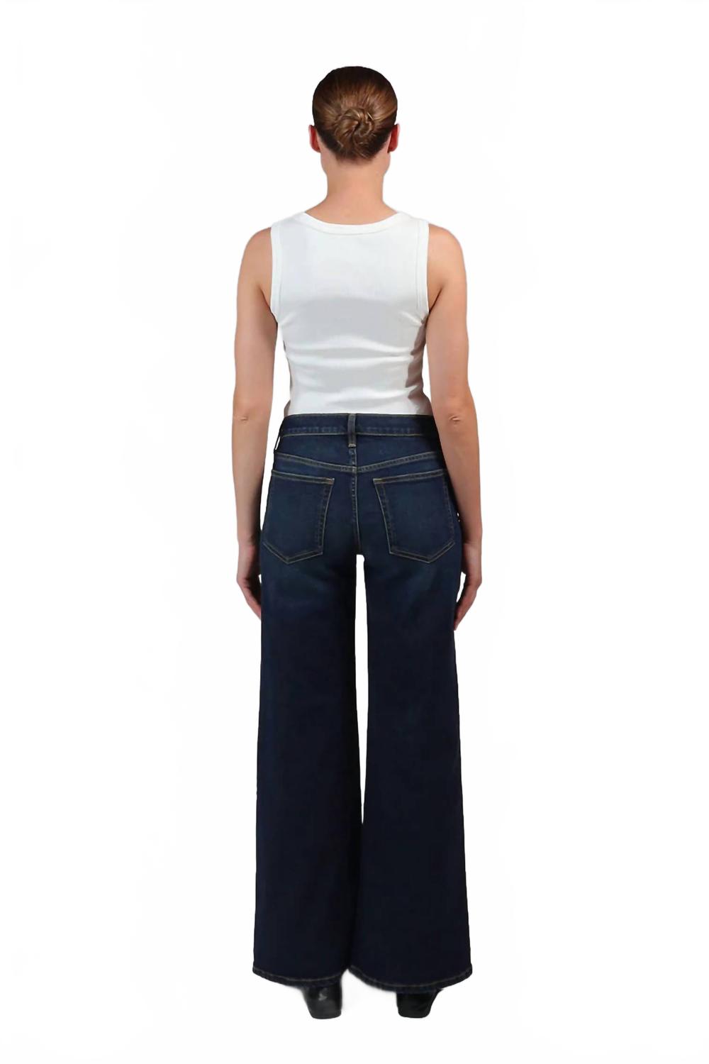 Romi French Wide Leg Pants In Storm Chaser