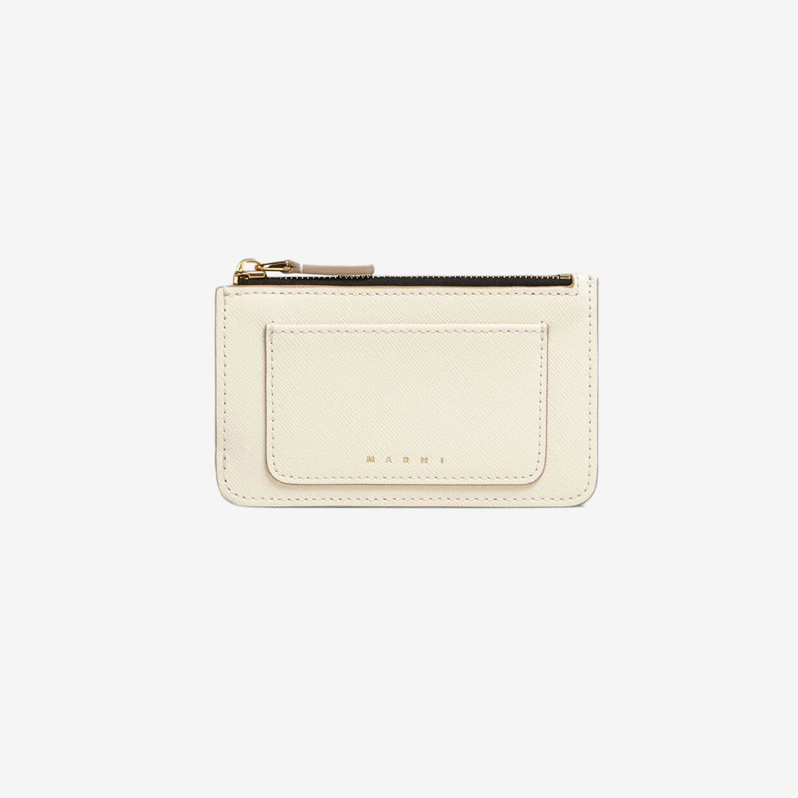 Marni Saffiano Leather Card Case - Talc Grey