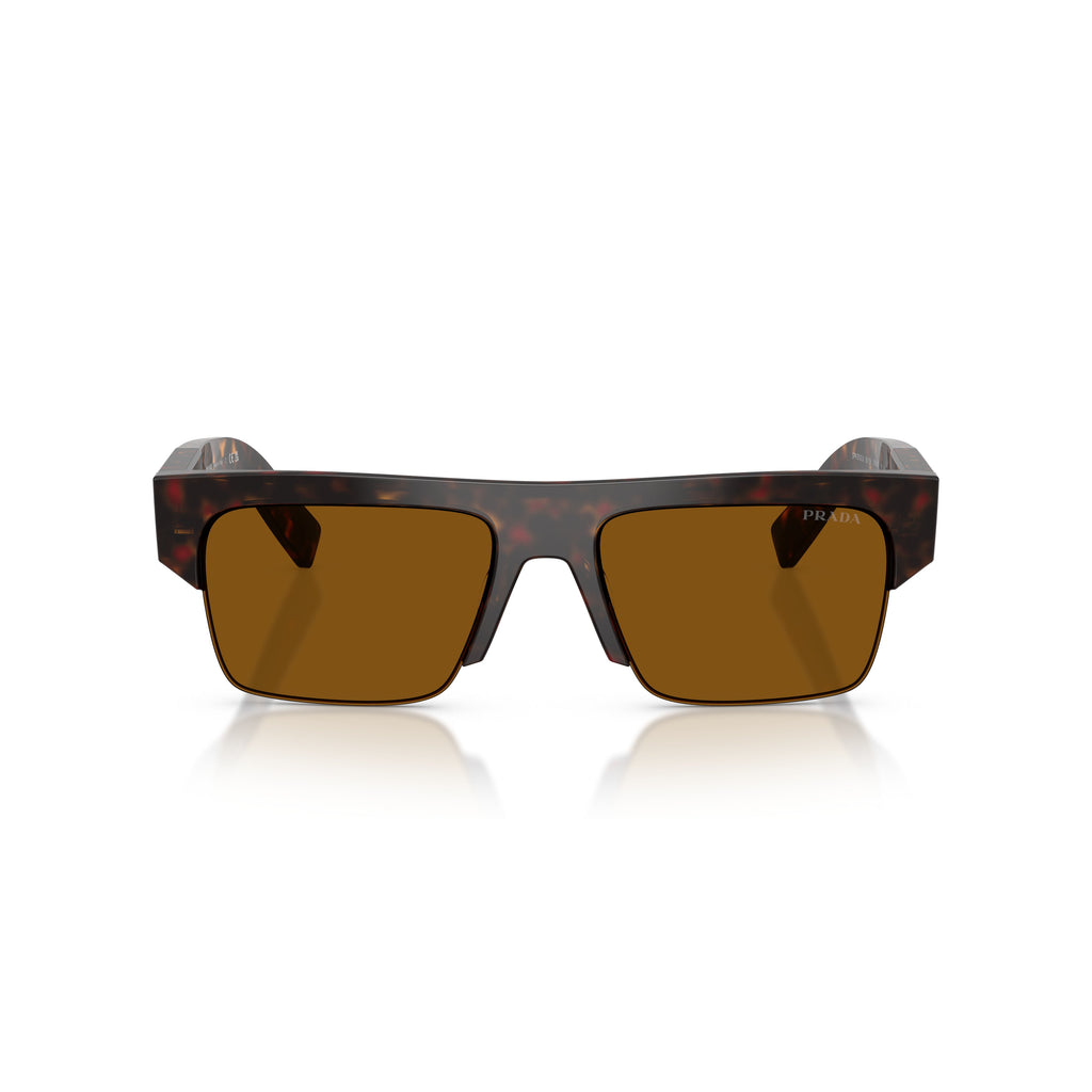 0Pr D12Su Rectangular Tortoiseshell Acetate Sunglasses with Bold Arms