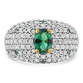 2.70Ct Pave Emerald Diamond Ring 14k Yellow Gold Lab Grown Size: 6