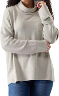 Edgewood Cowl Neck Sweater In Almond-Light Gray