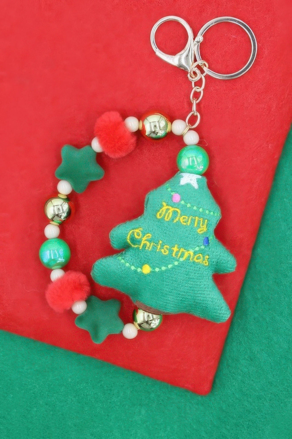 Festive Christmas Tree Keychain