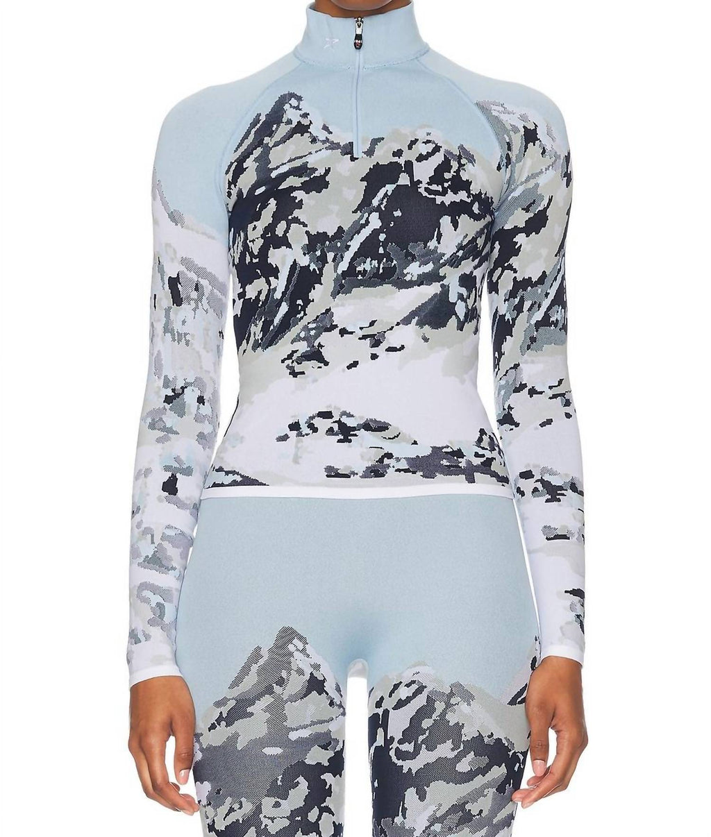 Landscape 1/4 Zip Baselayer Top In Dede Ski Print