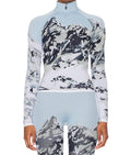 Landscape 1/4 Zip Baselayer Top In Dede Ski Print