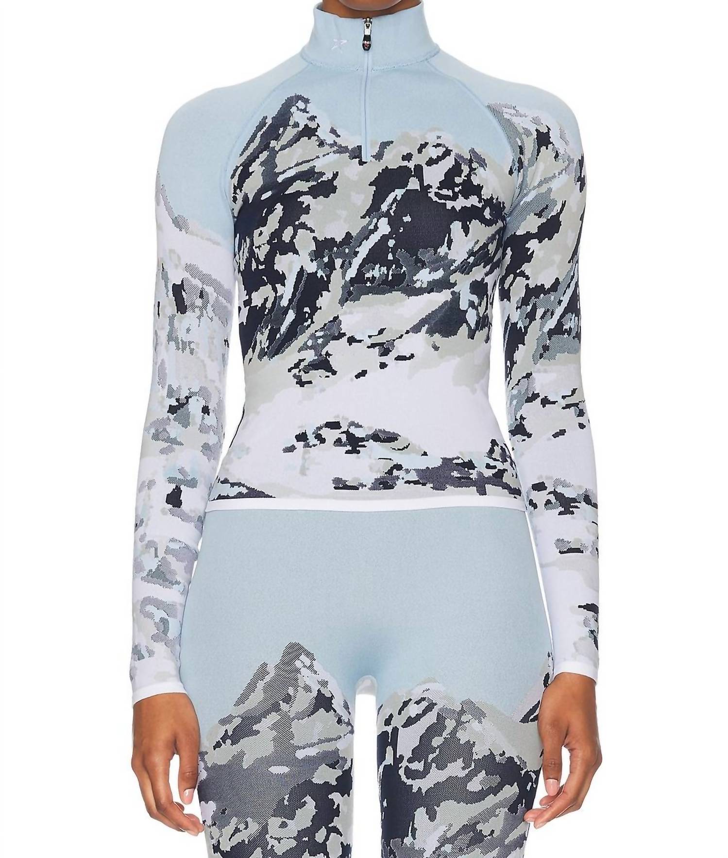 Landscape 1/4 Zip Baselayer Top In Dede Ski Print