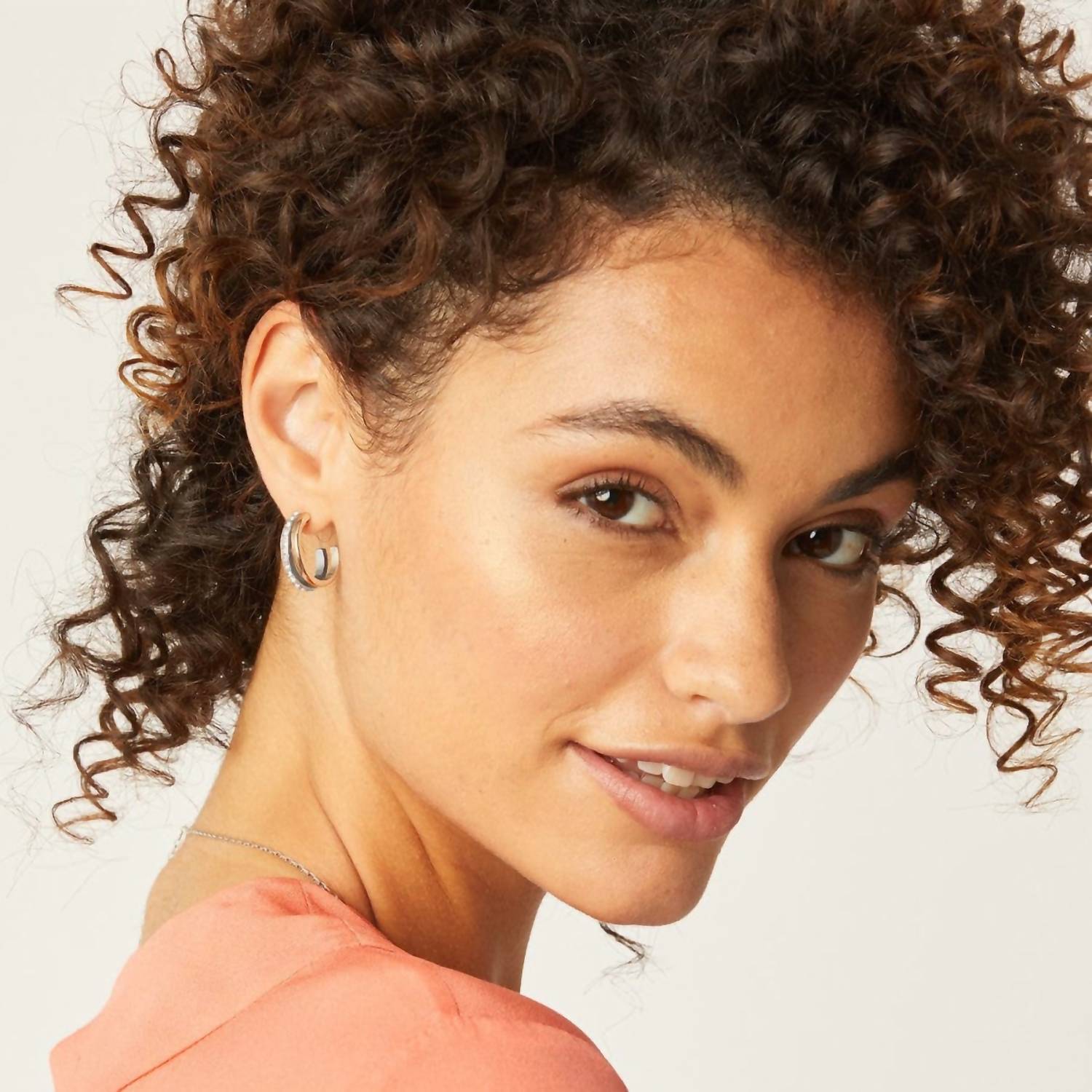 Neptune's Rings Medium Post Hoop Earrings In Silver
