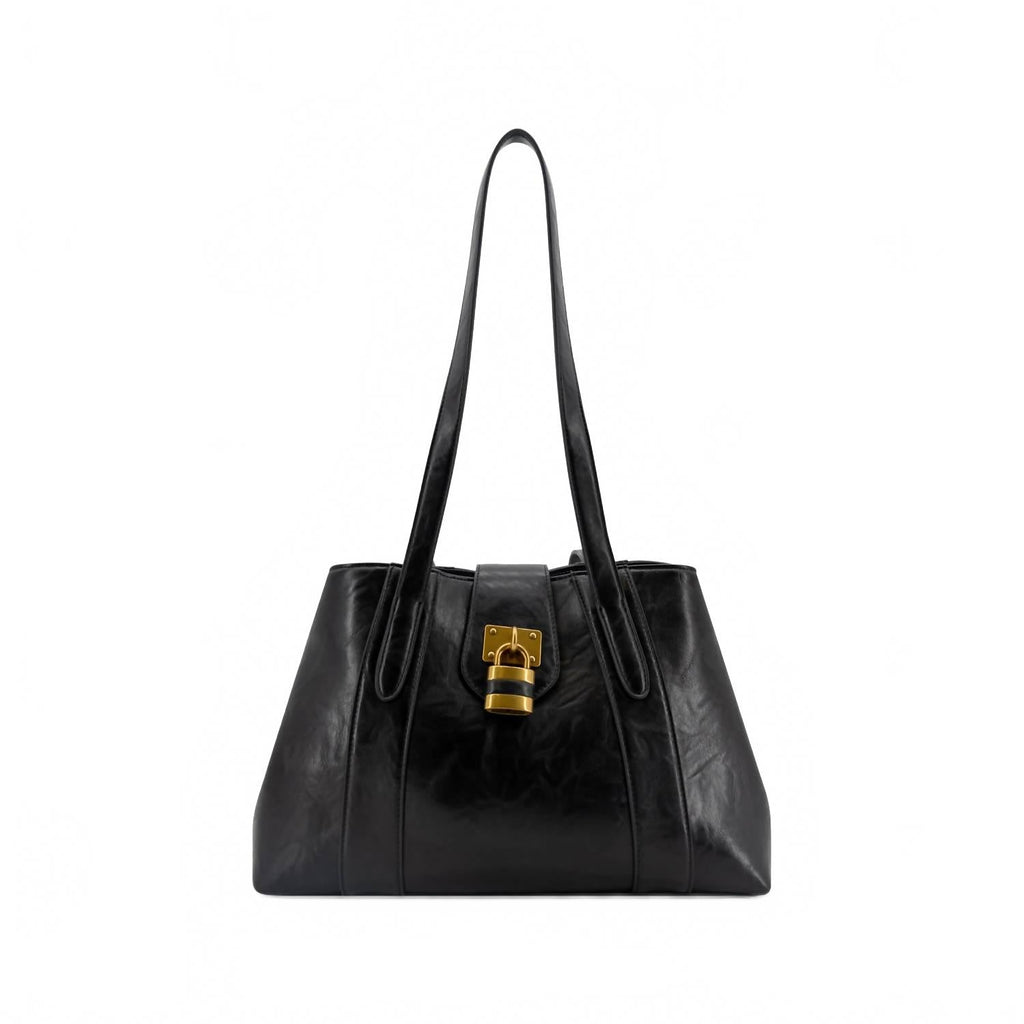 Women's Fiora Signature Lock Satchel In Black
