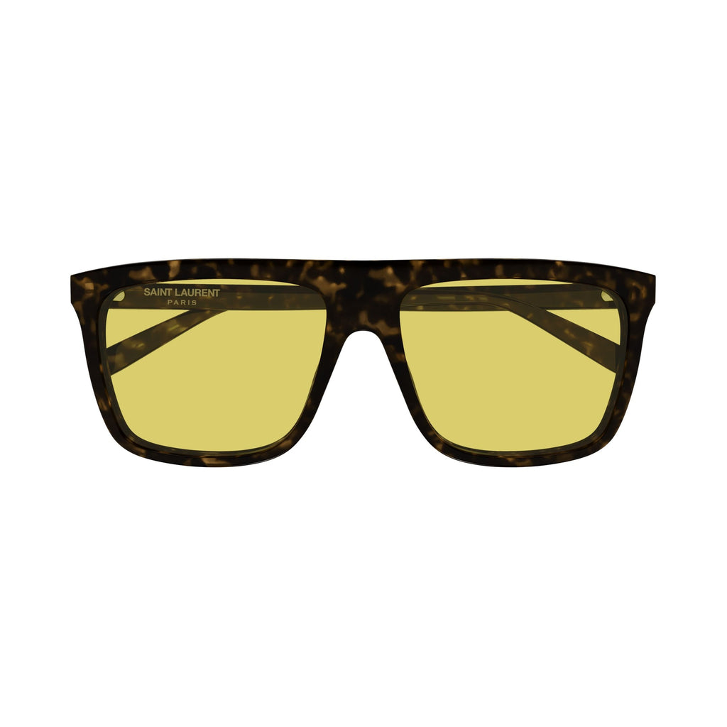 Oversized Square Tortoiseshell Sunglasses With Yellow Lenses