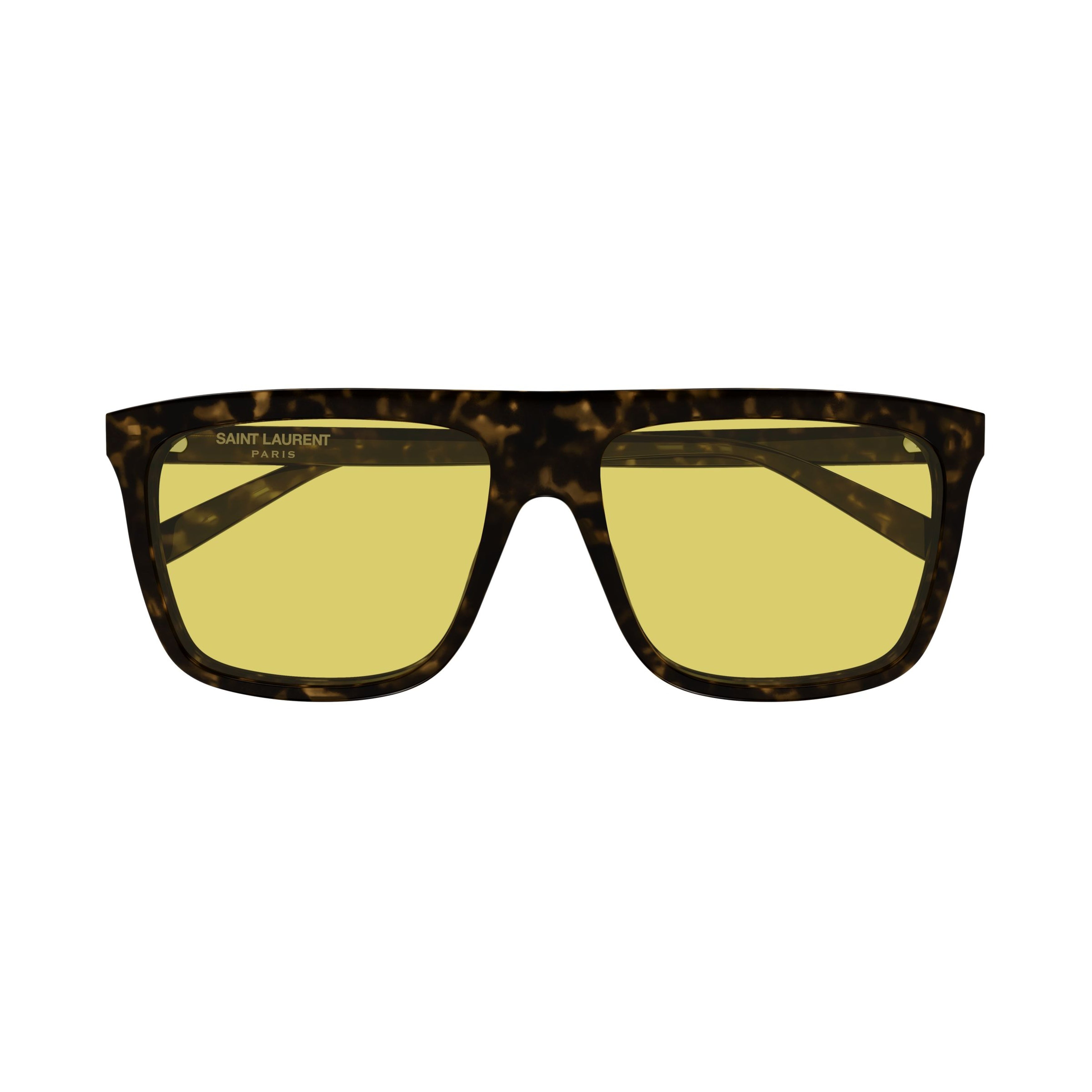 Oversized Square Tortoiseshell Sunglasses With Yellow Lenses