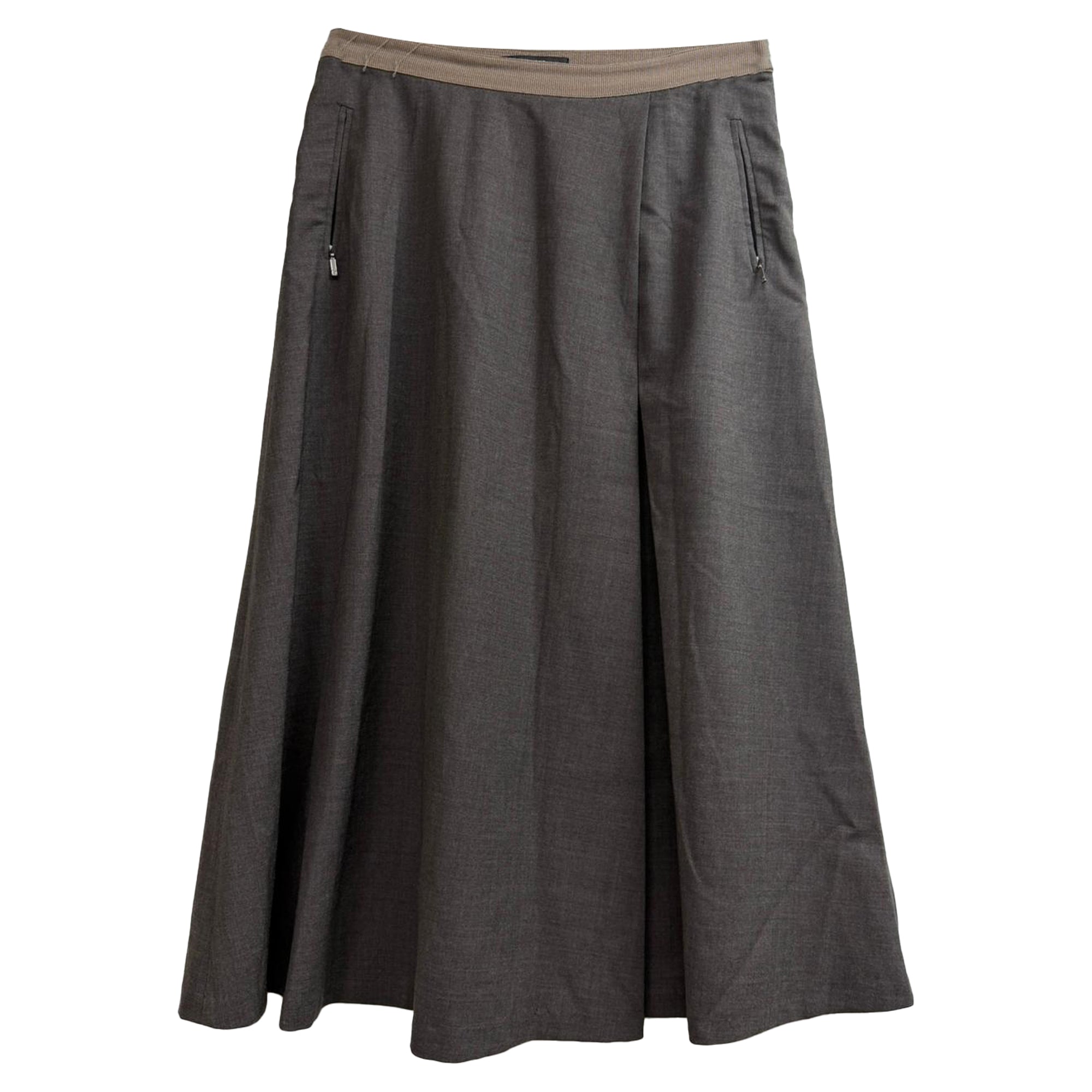 Max Mara Weekend A-Line Midi Skirt in Brown Wool