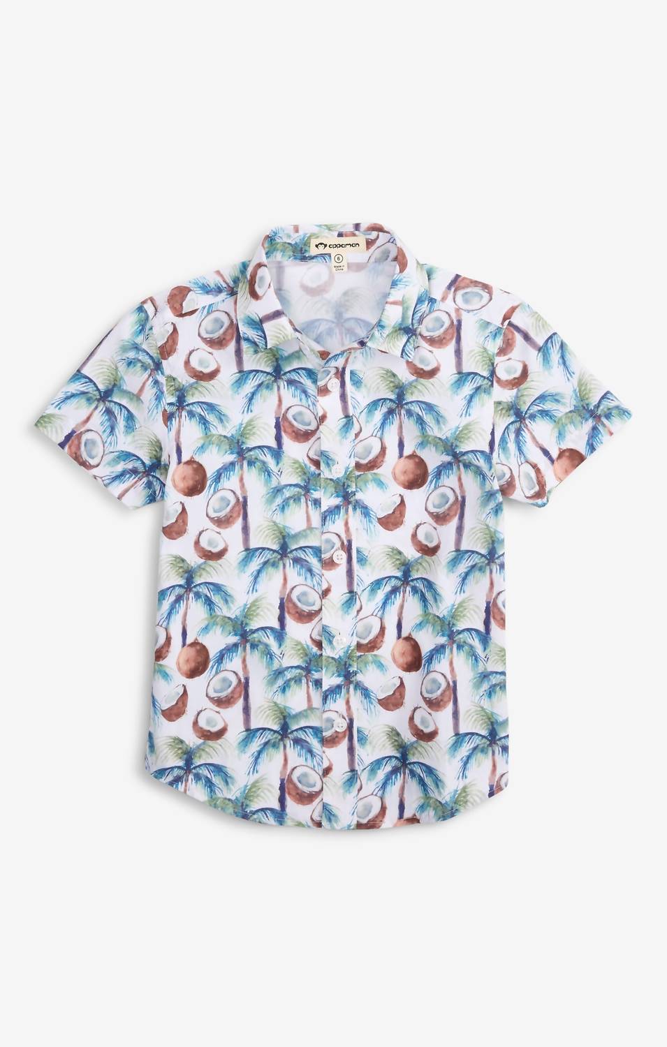 Kid's Coconut Palms Party Shirt In Blue