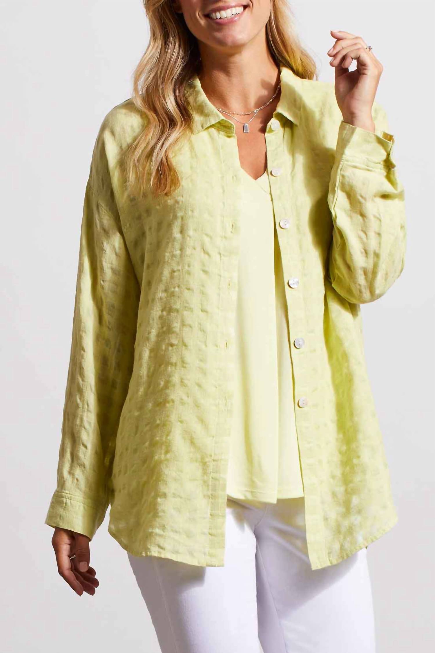 Jacquard Blouse In Wild Lime