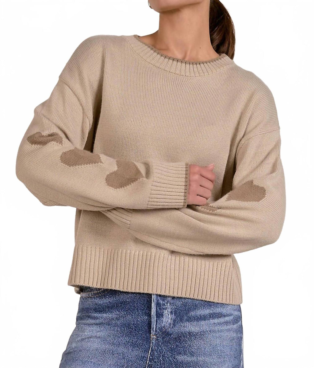 Hearts Sweater In Beige