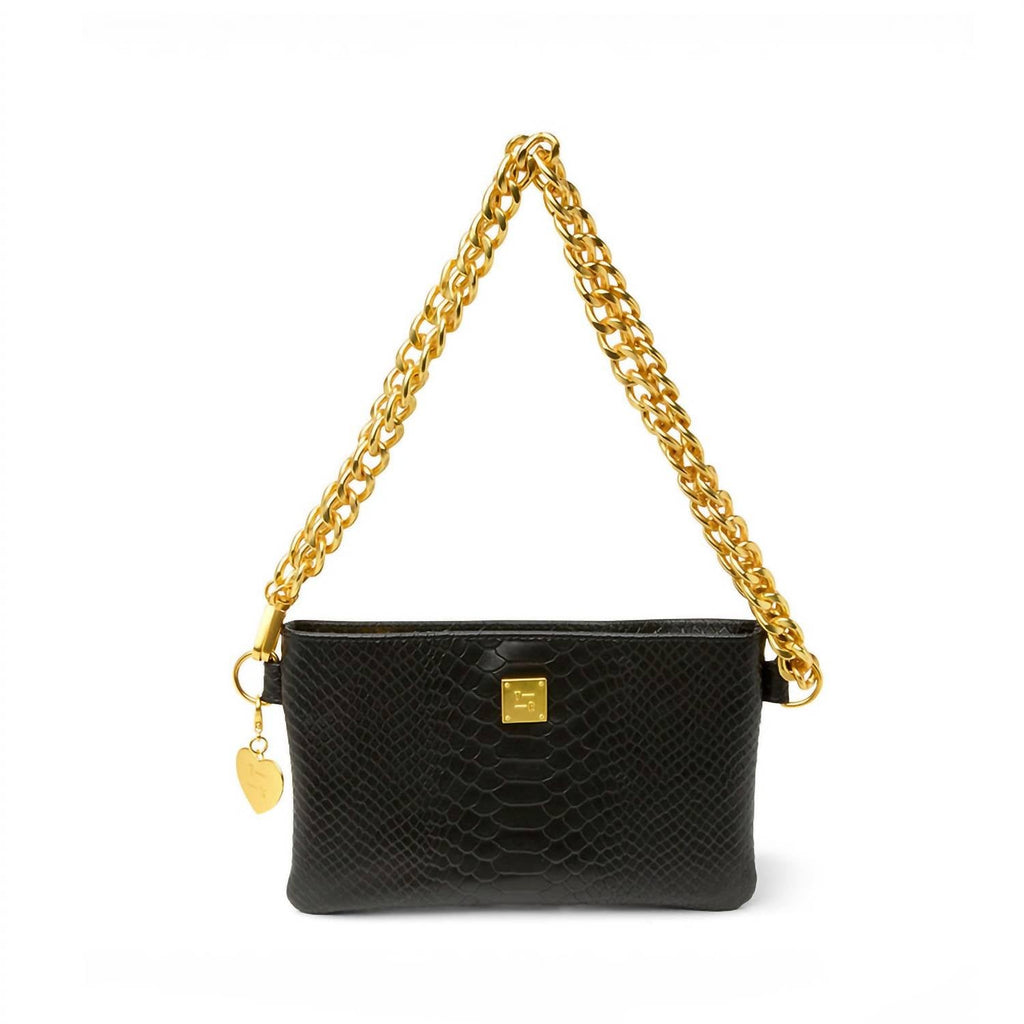 Women's Fame Bag In Black Pytho