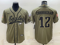 Men's Philadelphia Eagles Randall Cunningham #12 Olive 2022 Salute To Service Limited jersey Joint Edition