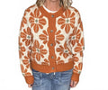 Floral Cardigan Sweater In Rust