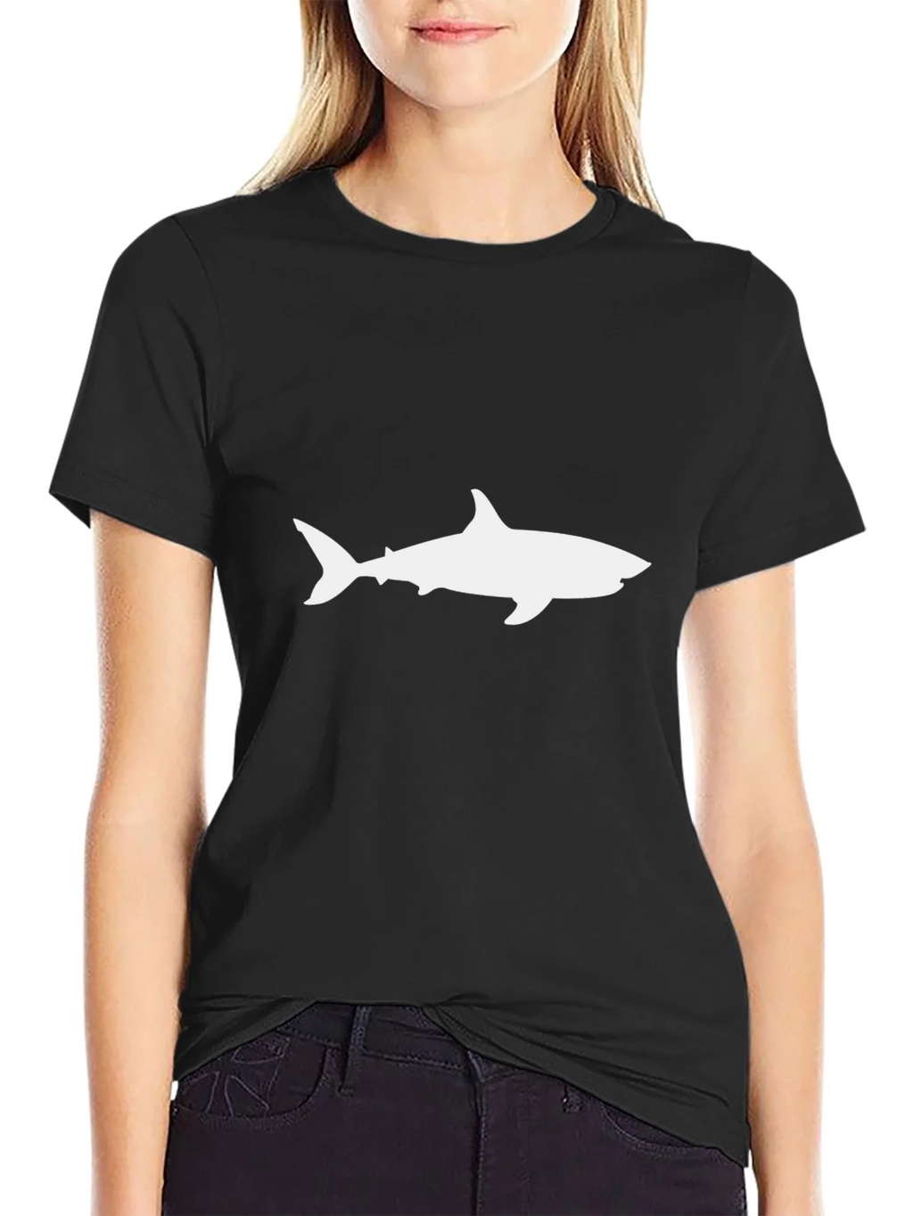 Shark Silhouette T-Shirt - Black