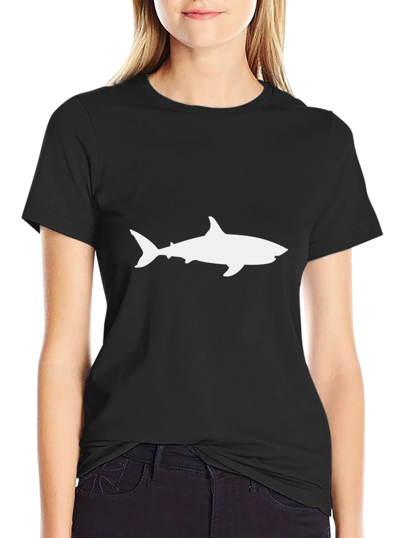 Shark Silhouette T-Shirt - Black