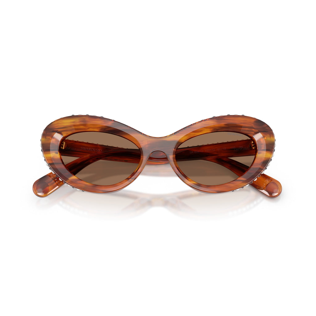 0Sk6061U Cat-Eye Tortoiseshell Sunglasses with Crystalline Accents