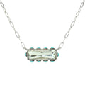 Women's Horizontal Bar Necklace In Clear Gemstone