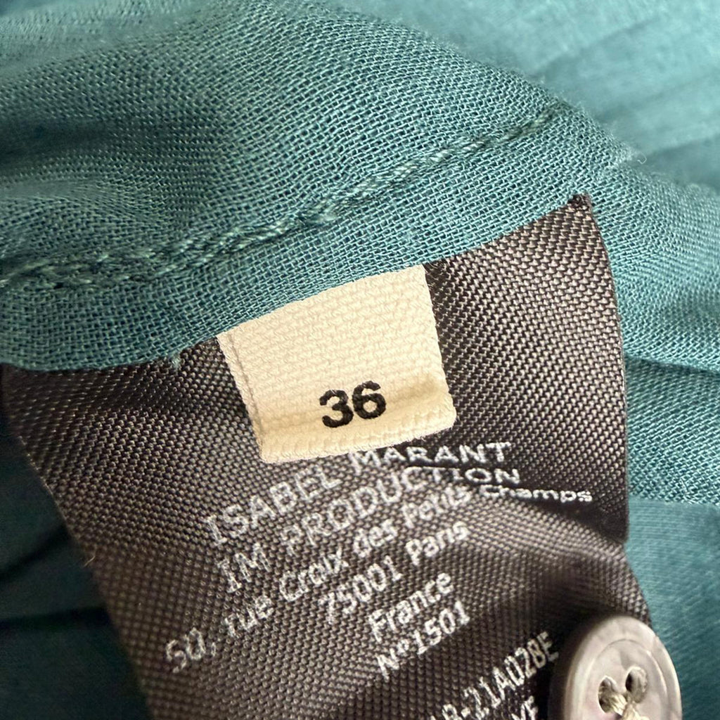 Isabel Marant Etoile Lanikaye Mini Dress in Teal Cotton