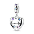 Family Heart Locket Dangle Charm